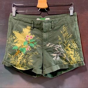 Anthropologie Shorts Embroidery Embellished Cuffed